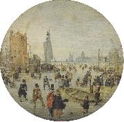 Hendrick Avercamp Winter landscape oil